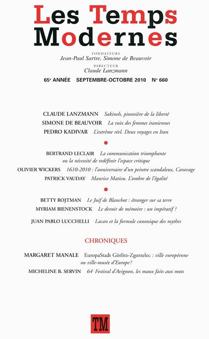 Les Temps Modernes N° 660 N° 660