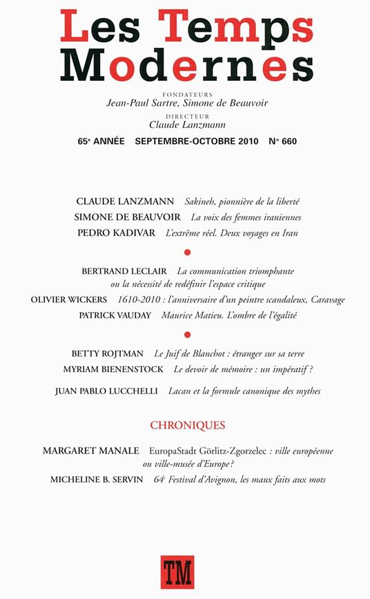 Les Temps Modernes N° 660 N° 660