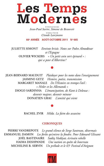 Les Temps Modernes N° 665 N° 665