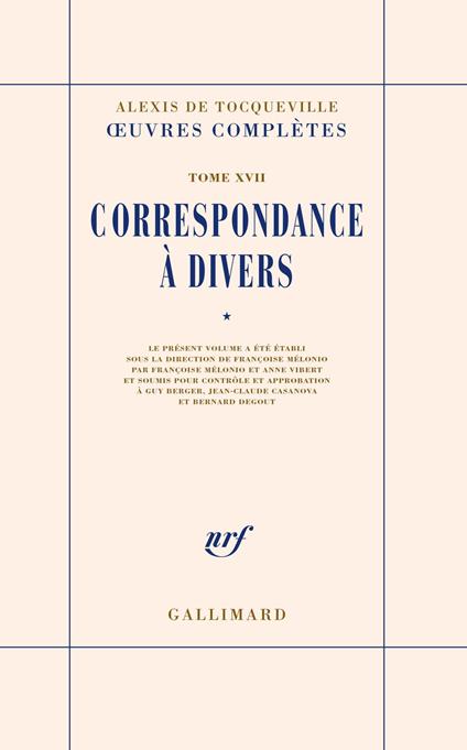 Correspondance à divers (Tome 1)