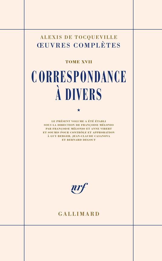 Correspondance à divers (Tome 1)
