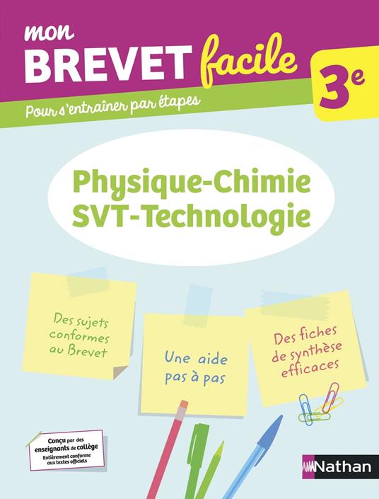 Physique-Chimie-SVT-Technologie 3e - Mon Brevet facile - Préparation à l'épreuve du Brevet 2026 - EPUB