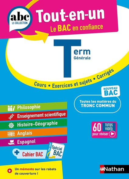 ABC Tout en un Tle - Toutes les matières du tronc commun Terminale - Bac 2026 - Philosophie, Enseignement scientifique, Histoire-Géographie, Anglais, Espagnol + Cahier spécial Bac - EPUB