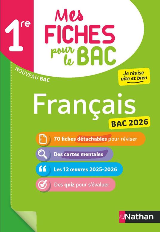 Français 1re - Mes fiches pour le BAC Première - BAC 2026 - EPUB