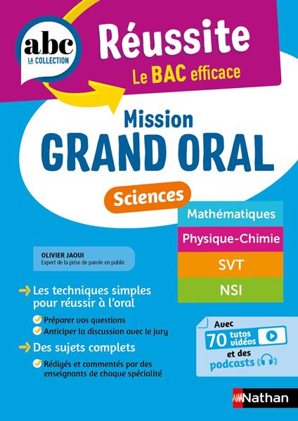 Mission Grand oral - Sciences - ABC Réussite - Spécialités de Terminale - Maths , Physique-Chimie, SVT, NSI - Bac 2026 - Epreuve finale Tle Grand oral - EPUB