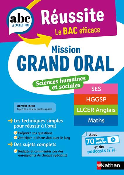Mission Grand oral - Sciences Humaines et Sociales - ABC Réussite - Spécialités de Terminale - SES, HGGSP, LLCER, Maths - Bac 2026 - Epreuve finale Tle Grand oral - EPUB