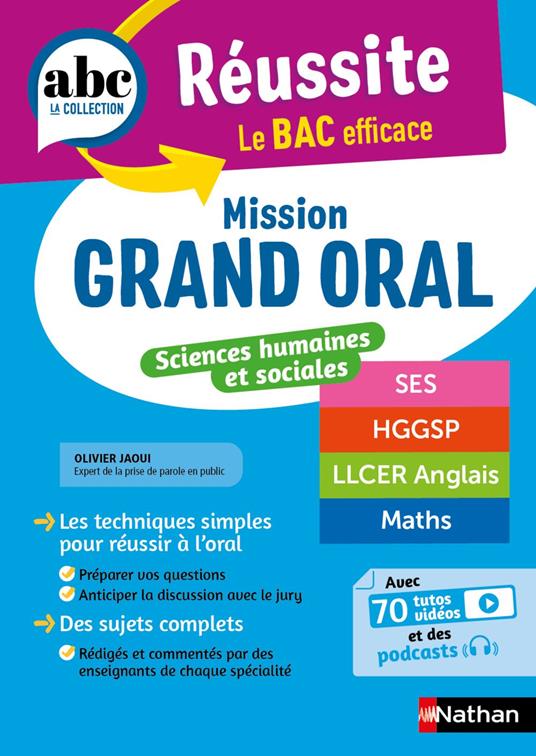 Mission Grand oral - Sciences Humaines et Sociales - ABC Réussite - Spécialités de Terminale - SES, HGGSP, LLCER, Maths - Bac 2026 - Epreuve finale Tle Grand oral - EPUB
