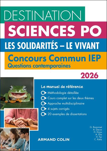 Destination Sciences Po Questions contemporaines 2026 - Concours commun IEP