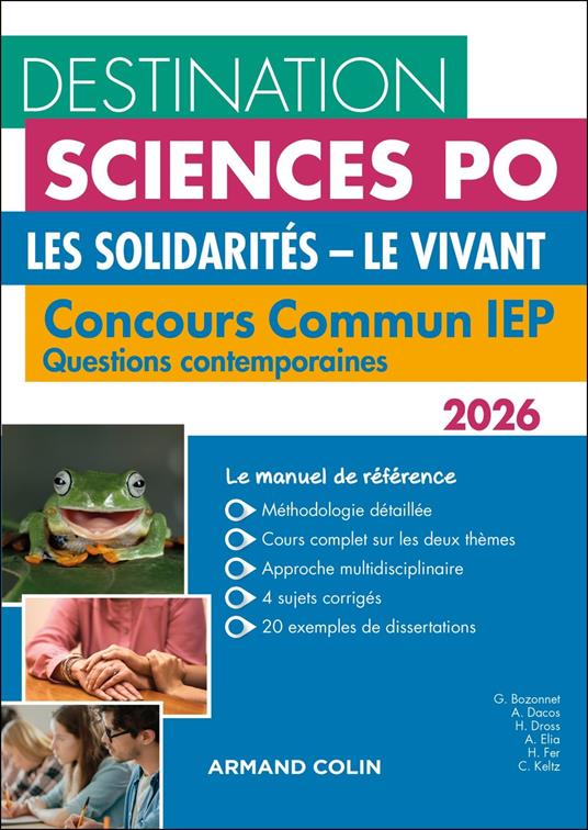 Destination Sciences Po Questions contemporaines 2026 - Concours commun IEP