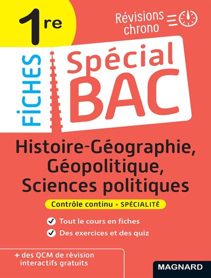 Spécial Bac Fiches Histoire-Géo, Géopolitique, Sciences Po 1re Bac 2026