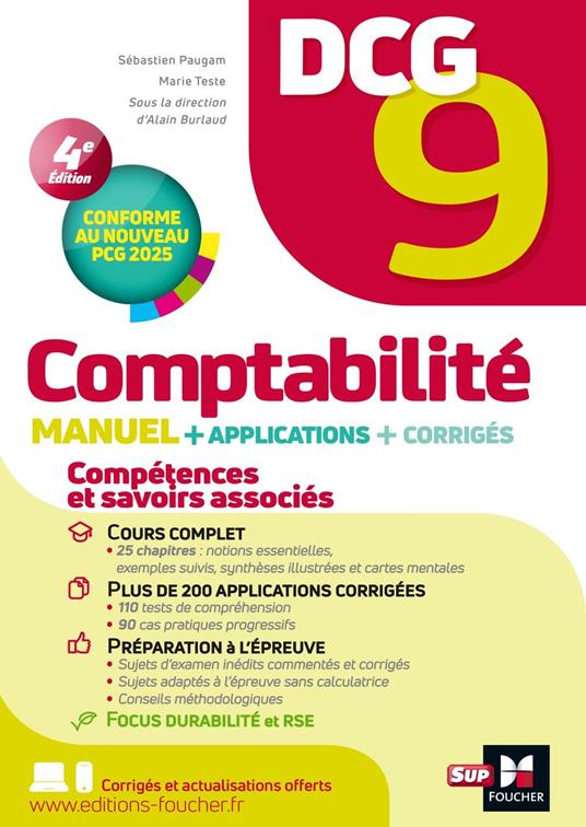 DCG 9 - Comptabilité - Manuel et applications A jour PCG 2025 édition