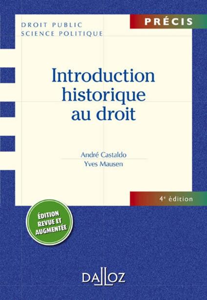 Introduction historique au droit. 4e éd.
