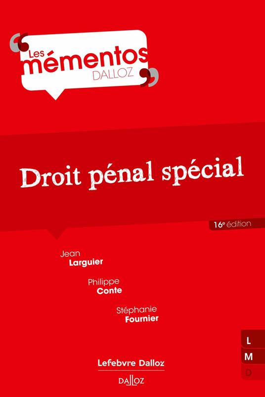 Droit pénal spécial 16ed