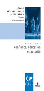 Confiance éducation et autorité - Revue internationale d'éducation Sèvres 72 - Ebook