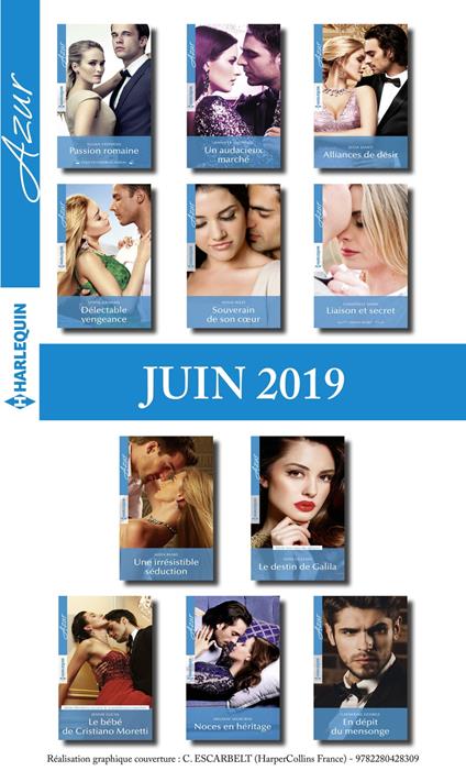 11 romans Azur + 1 gratuit (n°4092 à 4102 - Juin 2019)