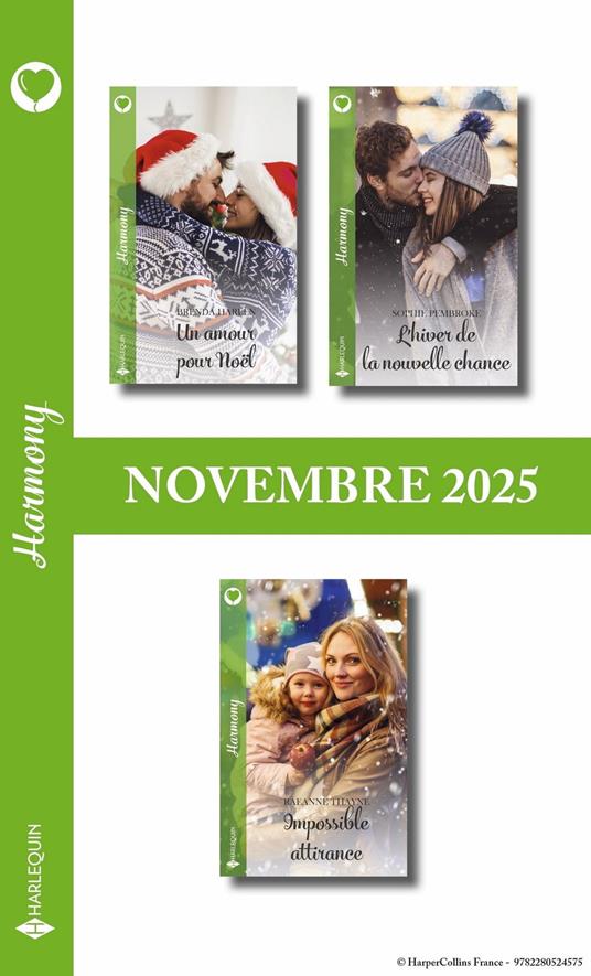 Pack mensuel Harmony - 3 romans (Novembre 2025)