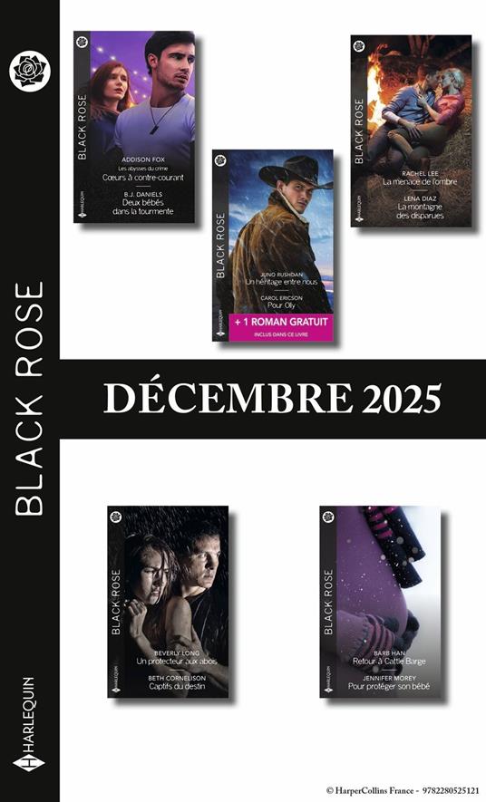 Pack mensuel Black Rose - 10 romans + 1 titre gratuit (Décembre 2025)