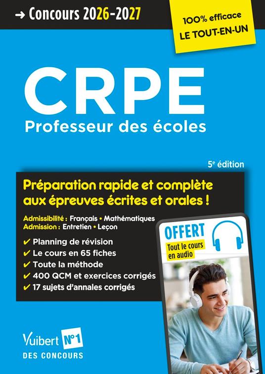 CRPE 2026-2027 - 100 % efficace Préparation rapide et complète aux épreuves écrites et orales (M1 et M2) + Cours en audio
