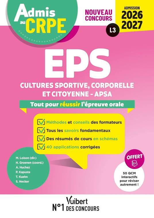 Admis au CRPE 2026-2027 – Epreuve orale d’admission L3 – EPS