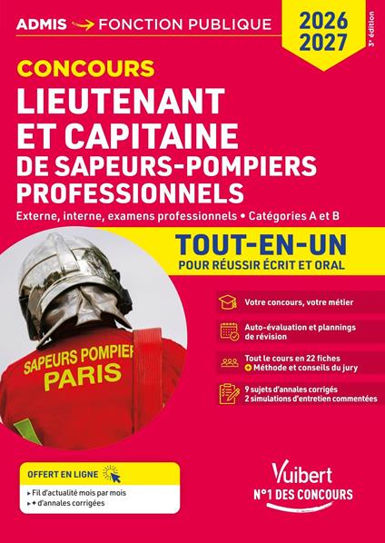 Concours Lieutenant et Capitaine de sapeurs-pompiers professionnels - Catégories A et B - Tout-en-un