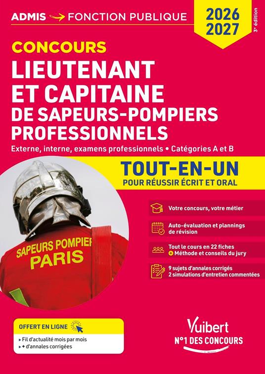 Concours Lieutenant et Capitaine de sapeurs-pompiers professionnels - Catégories A et B - Tout-en-un