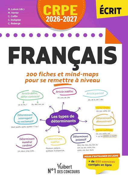 CRPE 2026-2027 - Français : 200 fiches et mind-maps pour se remettre à niveau - épreuve écrite d’admissibilité