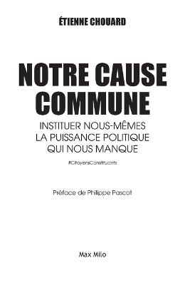 Notre cause commune - Etienne Chouard - cover
