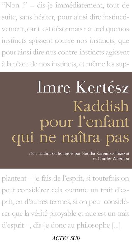 Kaddish pour l'enfant qui ne naîtra pas