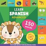 Learn spanish - 150 words with pronunciations - Advanced: Picture book for bilingual kids