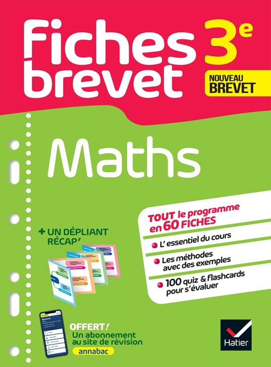Fiches brevet - Maths 3e Brevet 2026