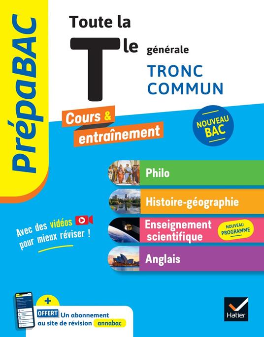 Prépabac - Toute la Tle générale (tronc commun) - Bac 2026 (toutes les matières)