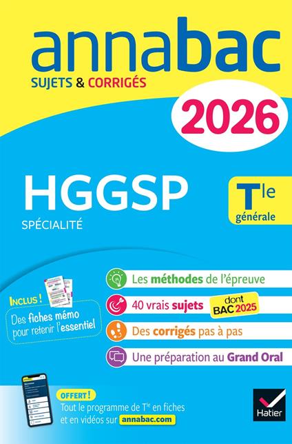 Annales du bac 2026 - Annabac HGGSP Tle générale (spécialité)
