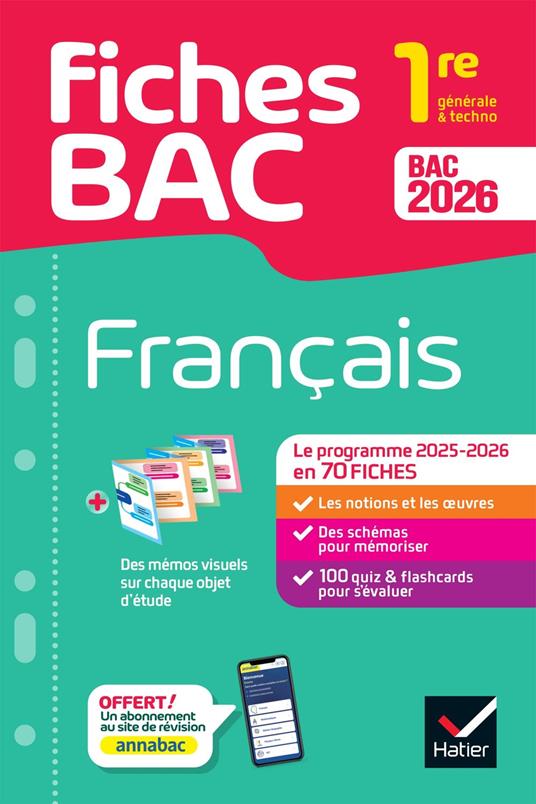 Fiches bac - Français 1re générale & techno Bac 2026