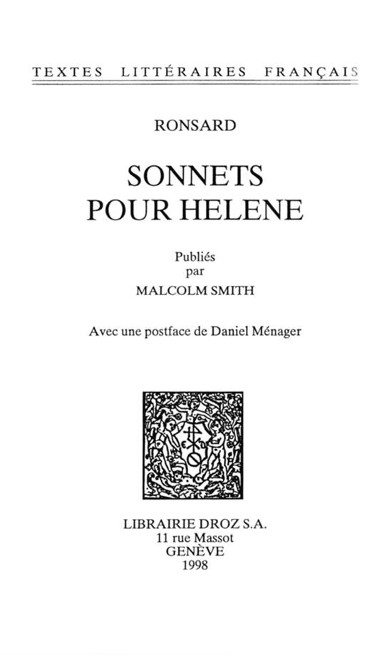 Sonnets pour Hélène