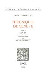 Chroniques de Genève. Tome II, 1505-1526
