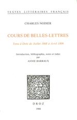 Cours de Belles-Lettres. Tenu à Dole de juillet 1808 à avril 1809