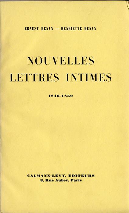 Nouvelles lettres intimes 1846-1850