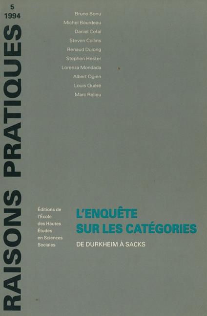 L’enquête sur les catégories