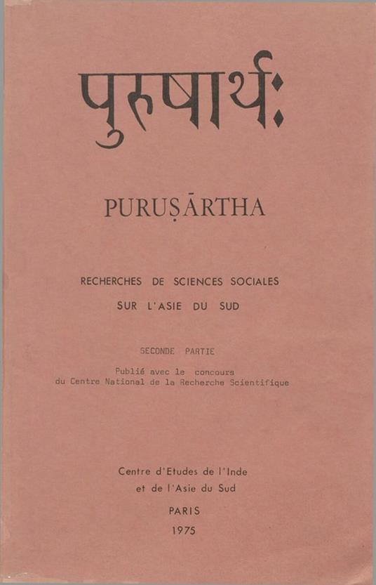 Recherches de sciences sociales sur l’Asie du Sud. Seconde partie
