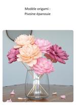 Modèle origami : Pivoine épanouie