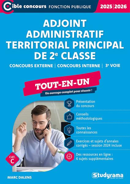 Adjoint administratif territorial principal de 2e classe - Tout-en-un - Catégorie C - Concours 2025-2026