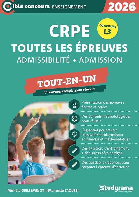 CRPE : Toutes les épreuves - Admissibilité + Admission - Tout-en-un - Concours L3 2026
