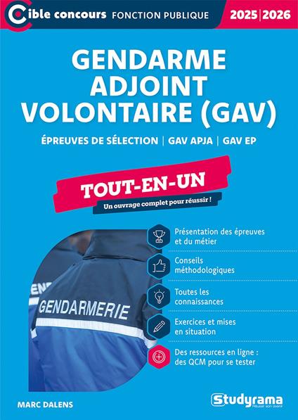 Gendarme adjoint volontaire (GAV) : Épreuves de sélection - Tout-en-un - Édition 2025-2026