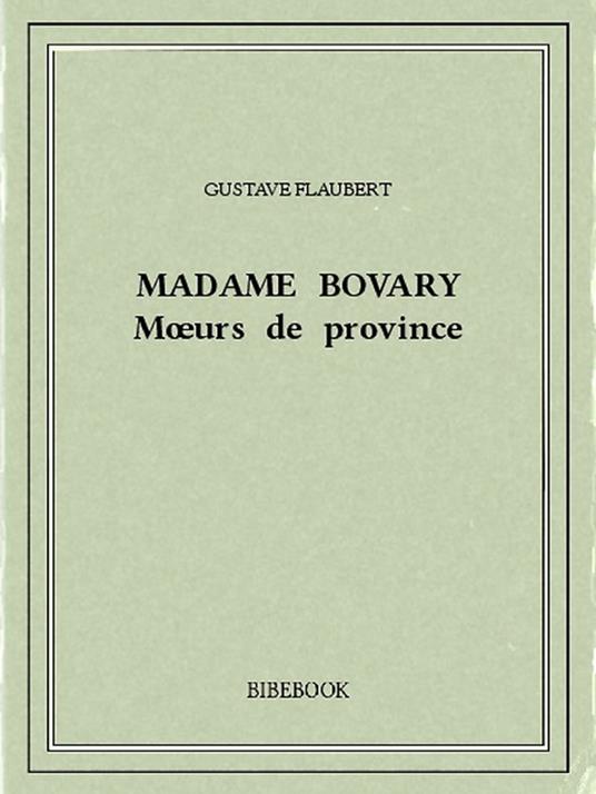 Madame Bovary — Moeurs de province