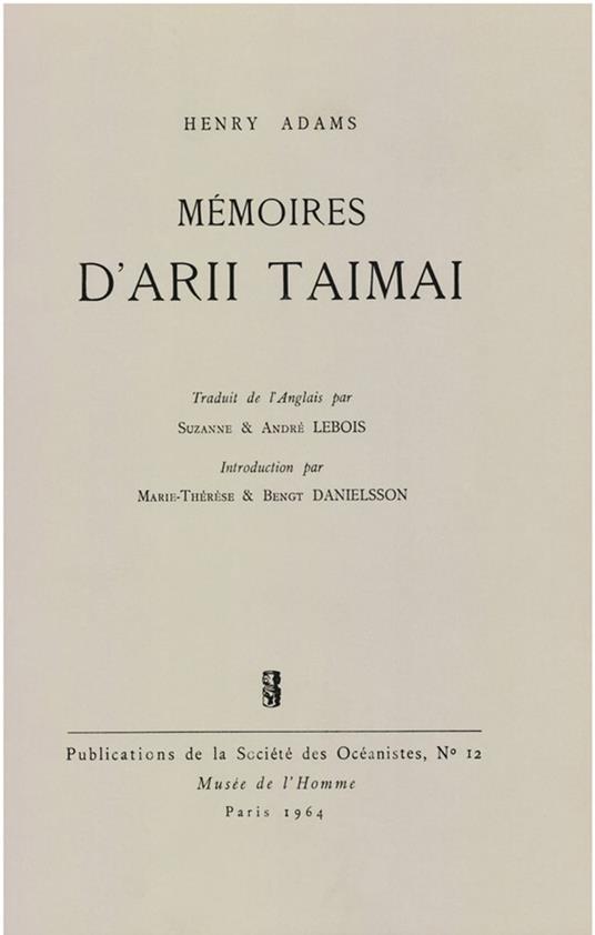 Mémoires d’Arii Taimai