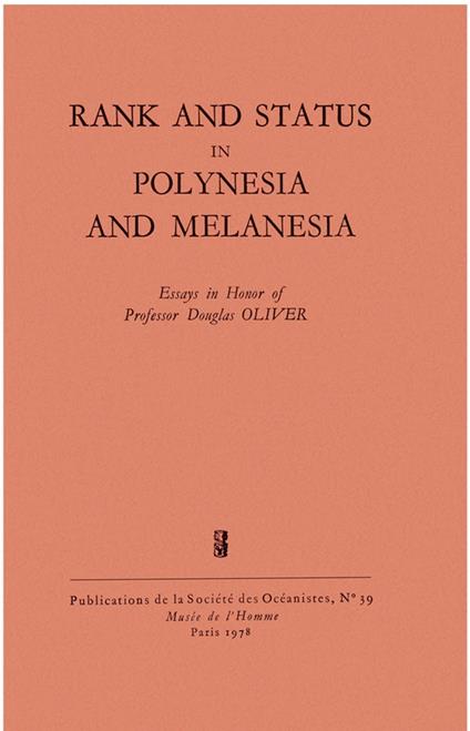 Rank and Status in Polynesia and Melanesia