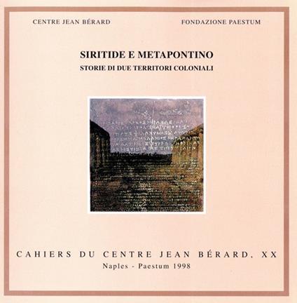 Siritide e Metapontino - Jean Centre Bérard,Fondazione Paestum - ebook