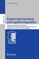 Engineering Psychology and Cognitive Ergonomics: 16th International Conference, EPCE 2019, Held as Part of the 21st HCI International Conference, HCII 2019, Orlando, FL, USA, July 26–31, 2019, Proceedings