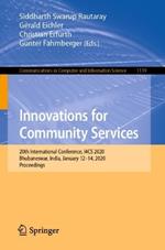 Innovations for Community Services: 20th International Conference, I4CS 2020, Bhubaneswar, India, January 12–14, 2020, Proceedings