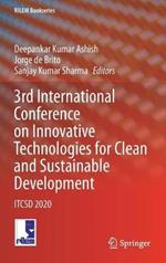 3rd International Conference on Innovative Technologies for Clean and Sustainable Development: ITCSD 2020